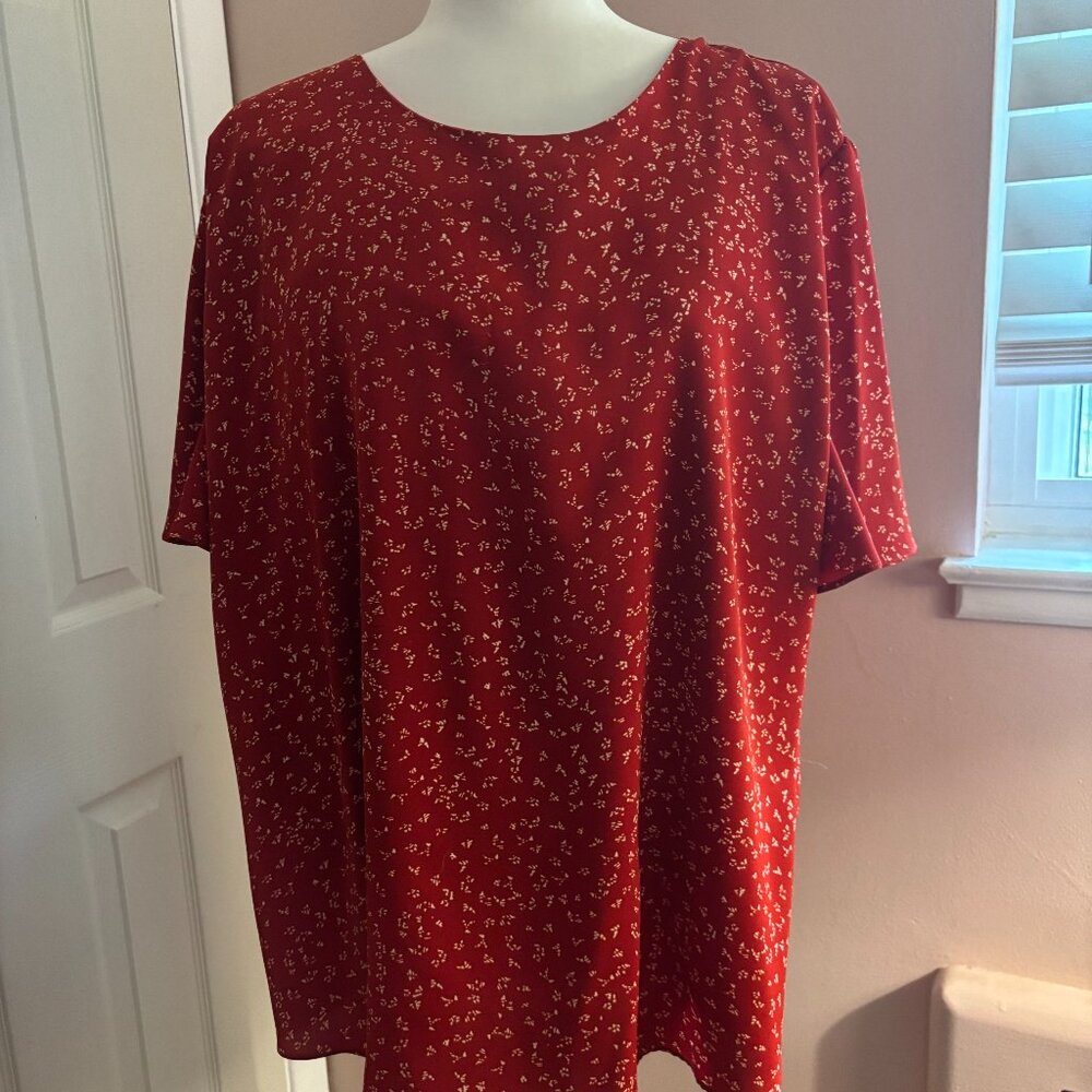 Plus size Rust color blouse with cream design